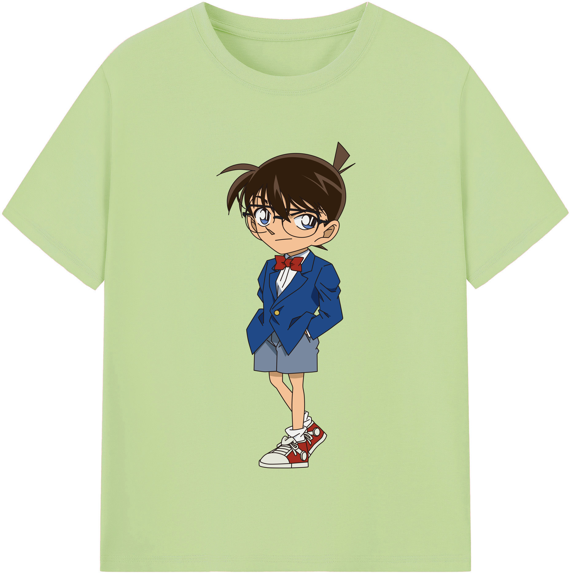 （画像用） 名探偵コナン 江戸川 コナン Detective Conan Conan Edogawa 綿100％半袖Tシャツ（フロントプリント）